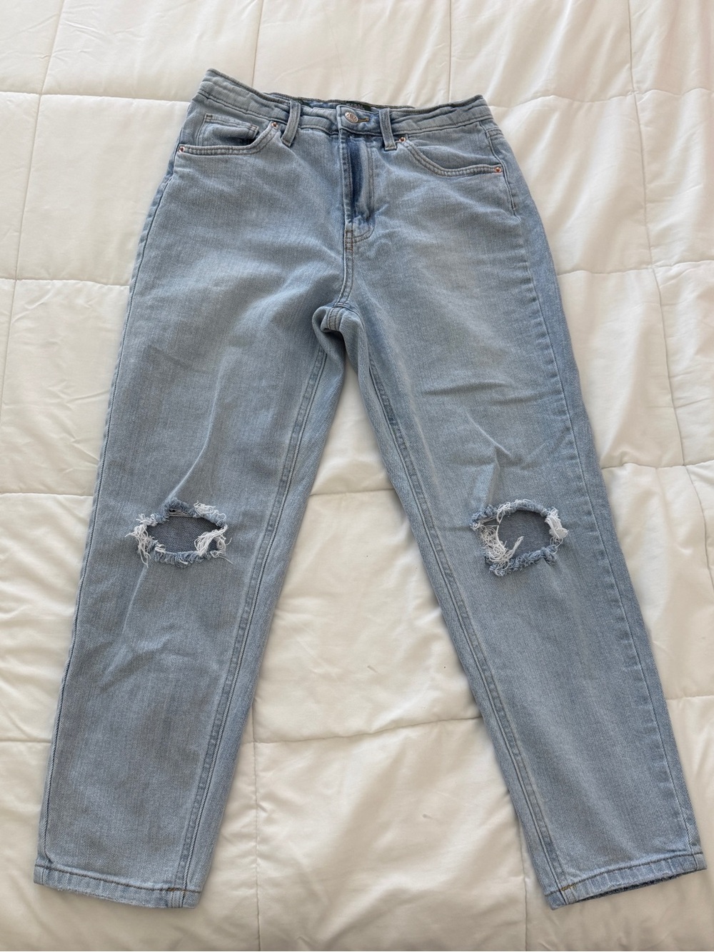 wild fable Light Blue Distressed High Rise Mom Jeans